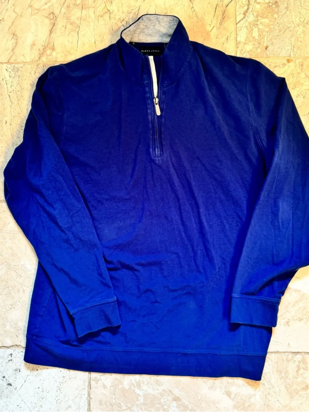 Bobby jones Pima cotton zip black blue golf pullover sweater lot Sz L - Picture 2 of 5
